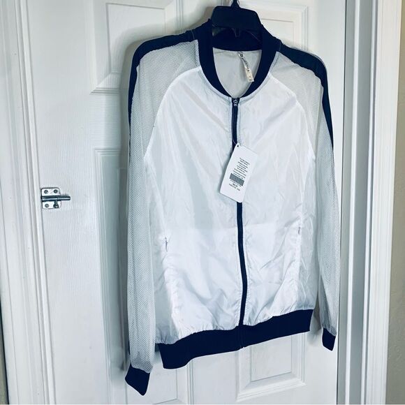 Fabletics Atlanta Jacket Size Medium White and Black - Picture 3 of 10